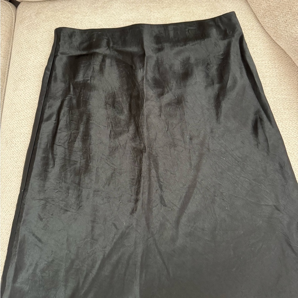 Babaton Aritzia midi silk skirt in black